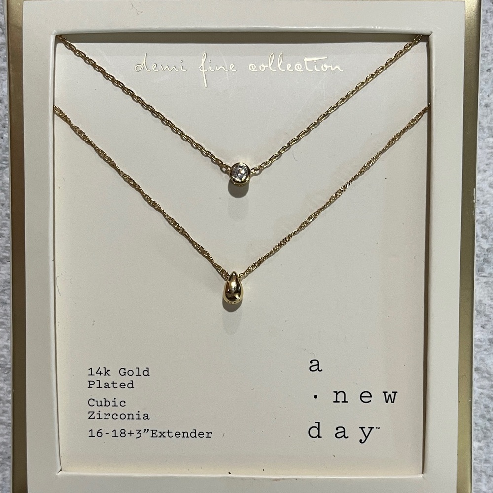 A New Day 14k Gold Plated Necklace Duo